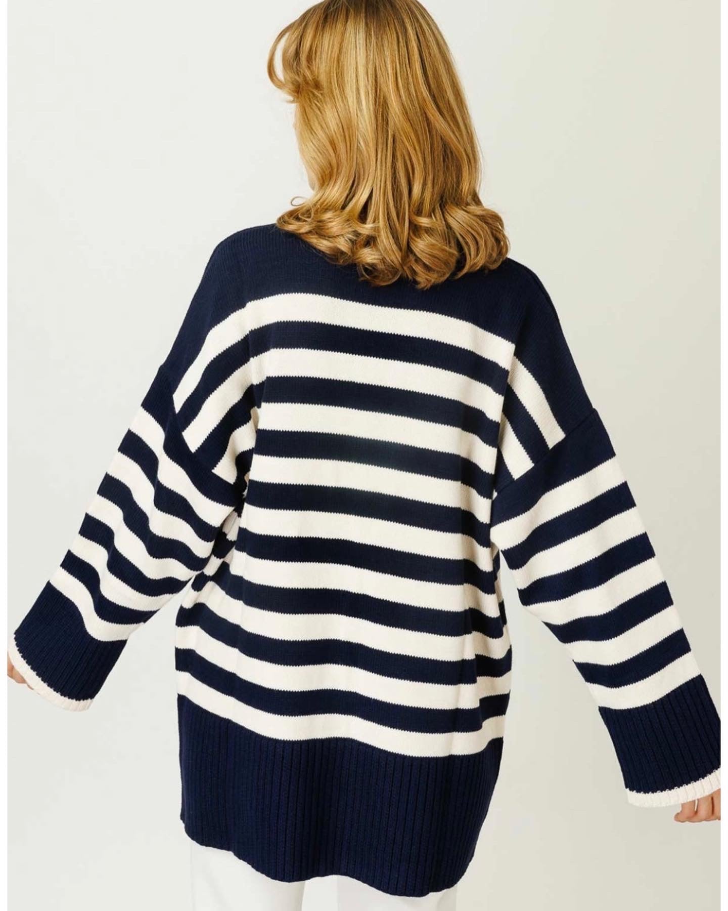 DICK GESTREIFTER STRICKPULLOVER