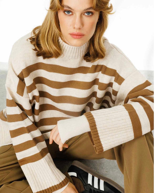 DICK GESTREIFTER STRICKPULLOVER